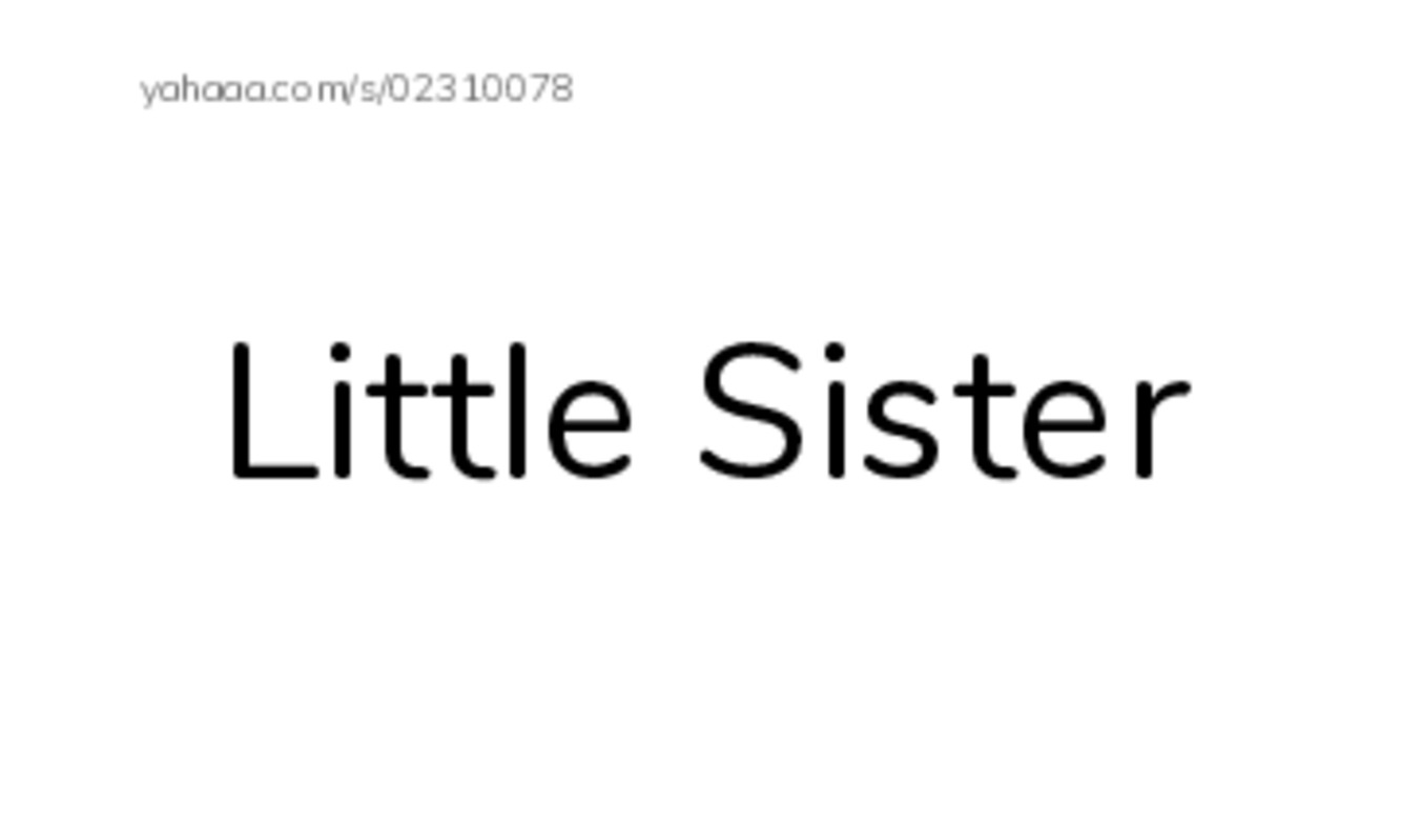 Index cards, words only worksheet for Little Sister, Sister, sister and 7 more