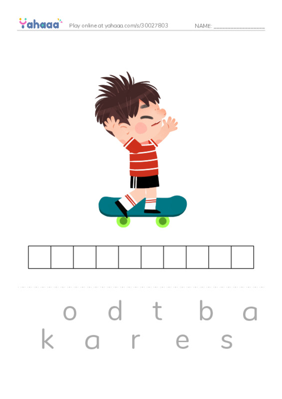 Letter scramble puzzle worksheet for Family and friends 2 Unit 3