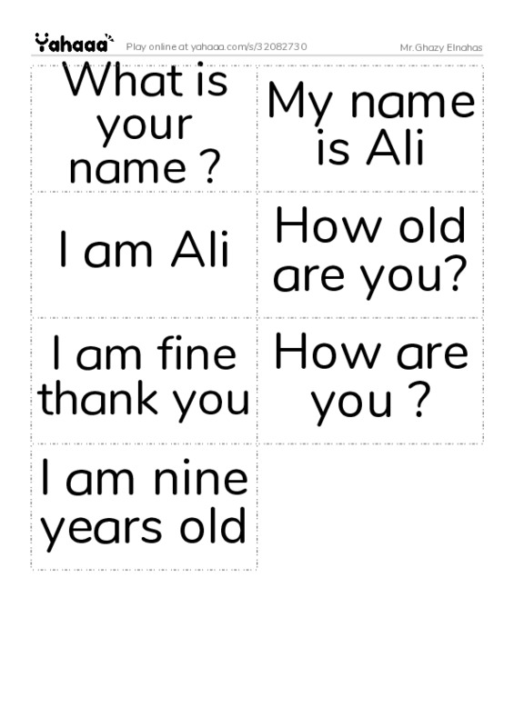 Word flashcards worksheet for Mr.Ghazy Elnahas