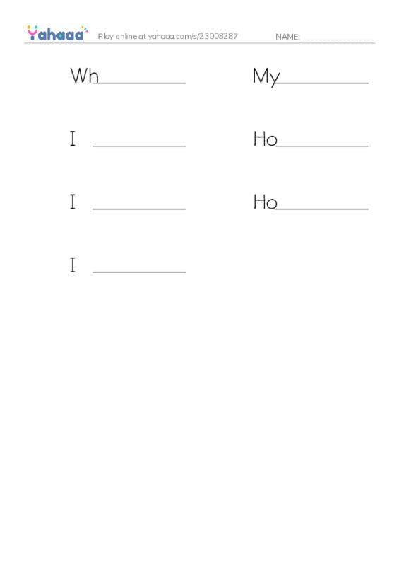 Write the word rows worksheet for Mr.Ghazy Elnahas