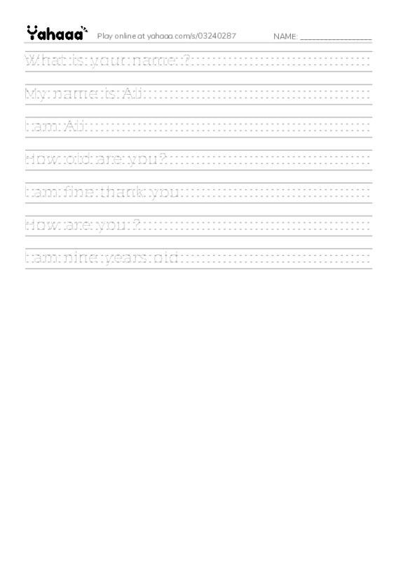 Handwriting lines worksheet for Mr.Ghazy Elnahas