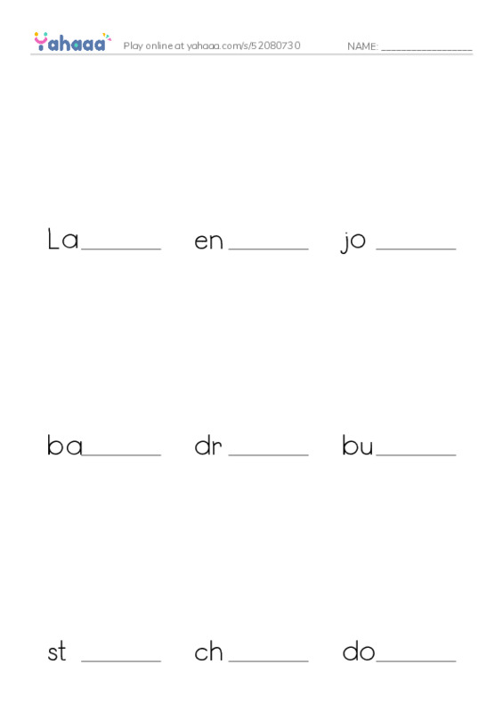 Finish the word worksheet for Mr.Ghazy Elnahas