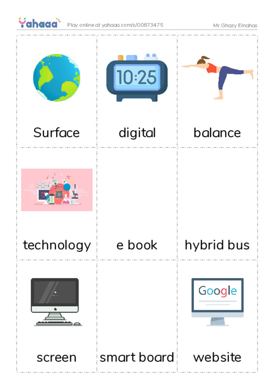 Picture flashcards worksheet for Mr.Ghazy Elnahas