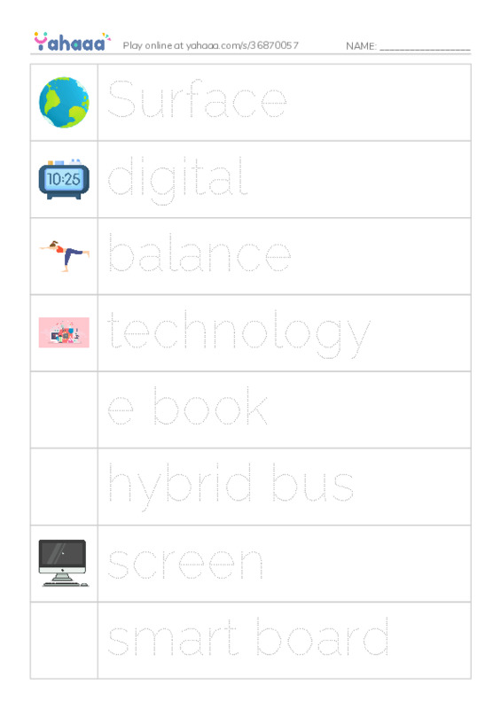 Picture and word rows worksheet for Mr.Ghazy Elnahas