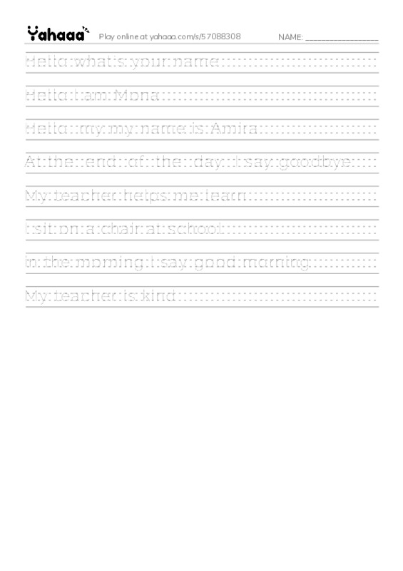 Handwriting lines worksheet for Mr.Ghazy Elnahas