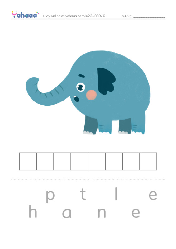Letter scramble puzzle worksheet for Animals