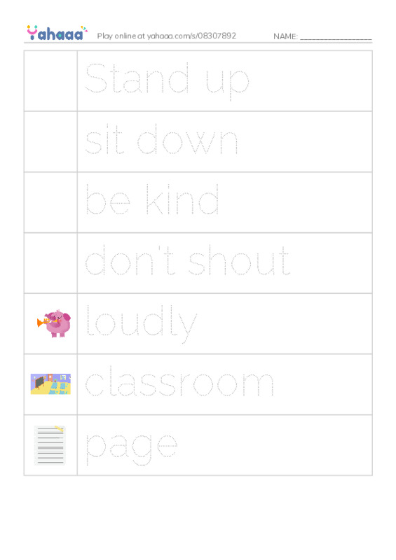 Picture and word rows worksheet for Mr.Ghazy Elnahas