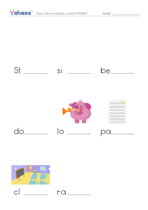 Finish the word worksheet for Mr.Ghazy Elnahas