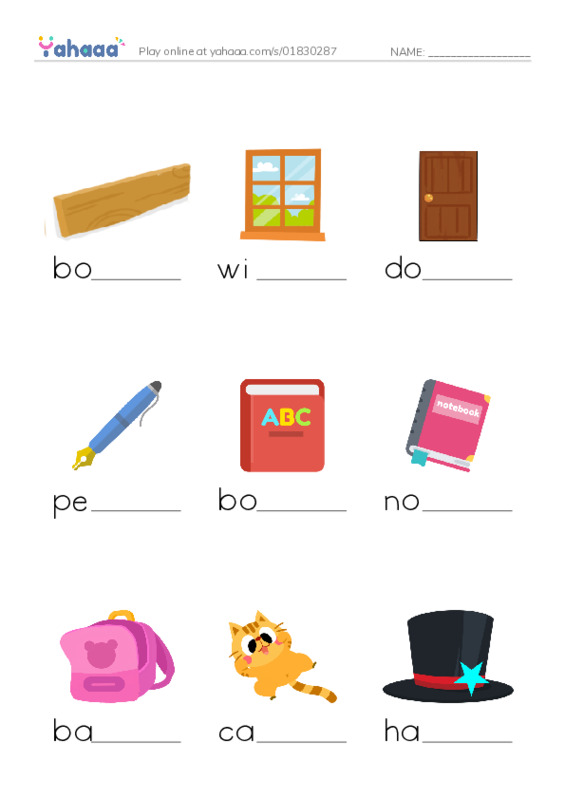 Finish the word worksheet for Grade 2 Unit 1 lesson 2