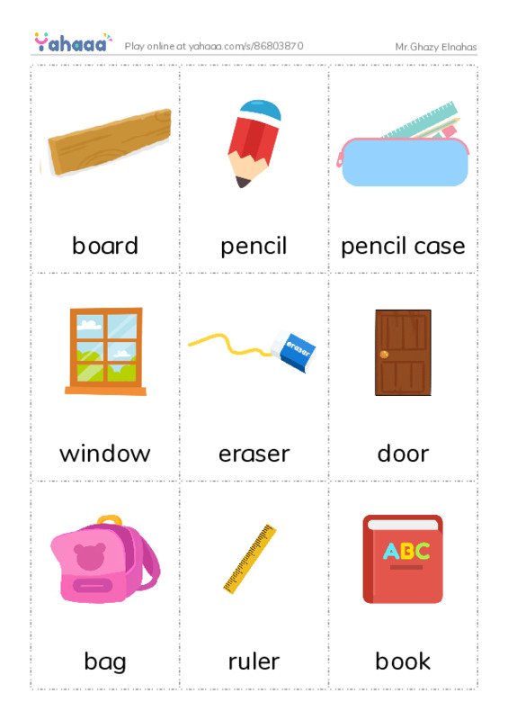 Picture flashcards worksheet for Mr.Ghazy Elnahas