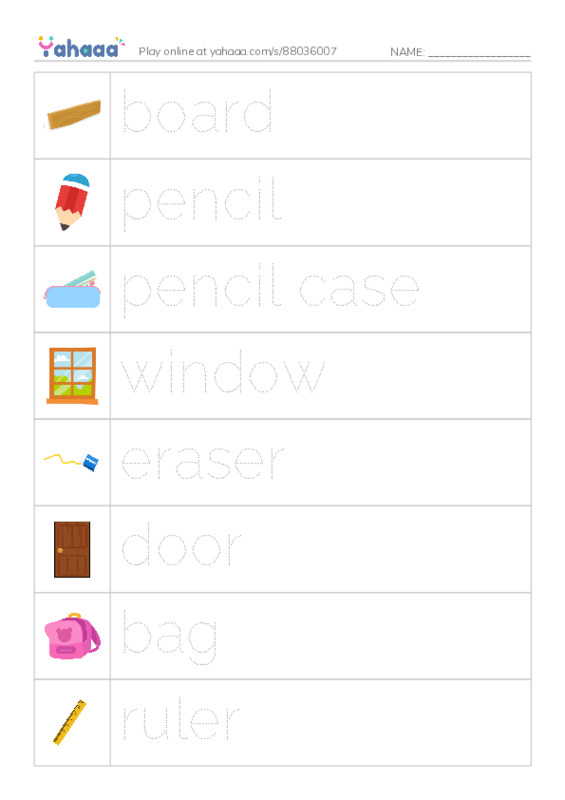 Picture and word rows worksheet for Mr.Ghazy Elnahas