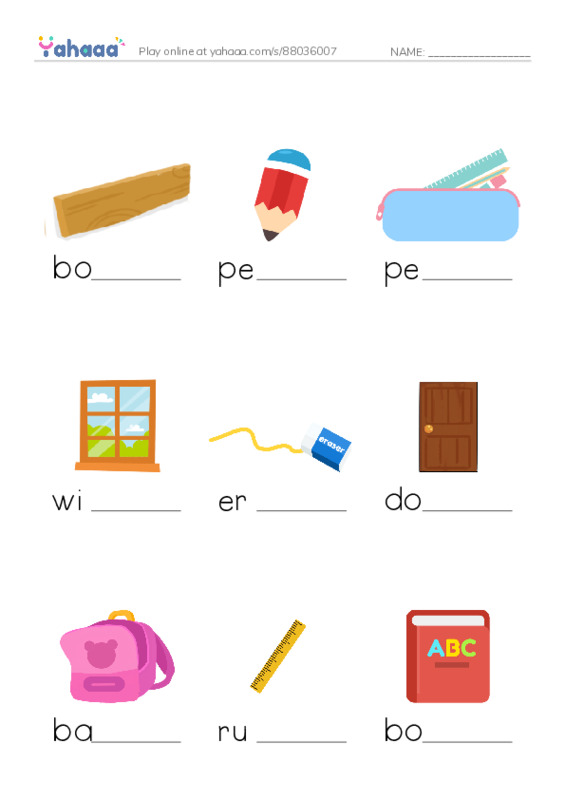 Finish the word worksheet for Mr.Ghazy Elnahas