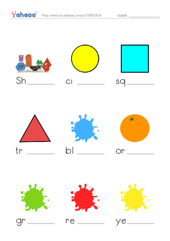 Finish the word worksheet for Grade 2 unit 2 lesson 1,2