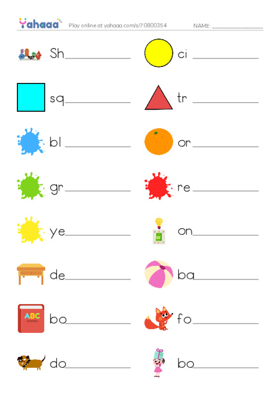 Write the word rows worksheet for Grade 2 unit 2 lesson 1,2