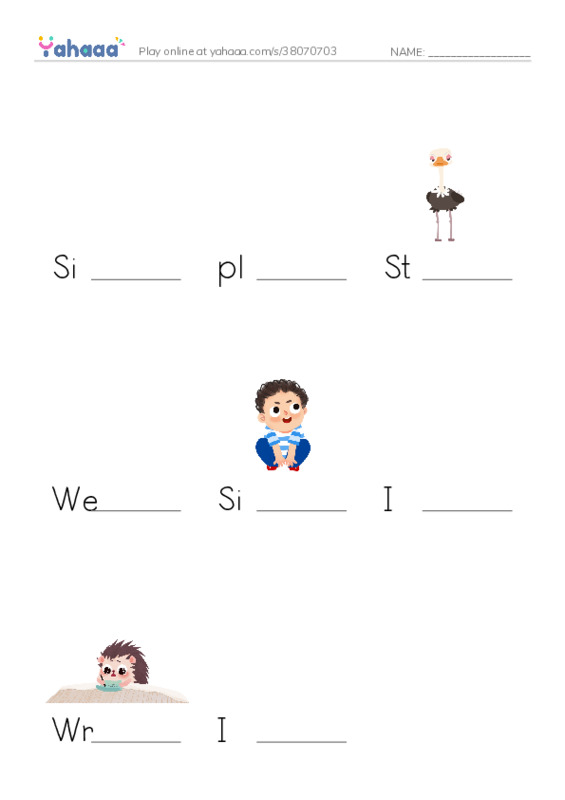 Finish the word worksheet for Sit and write, please!, Stand and 5 more