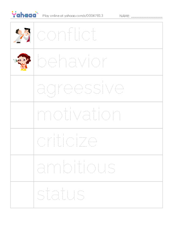 Picture and word rows worksheet for Pathways3 R&W U1