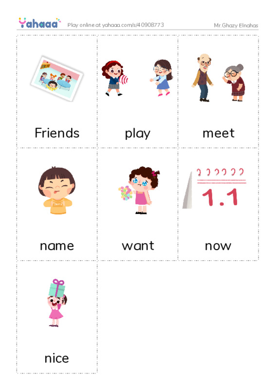 Picture flashcards worksheet for Mr.Ghazy Elnahas