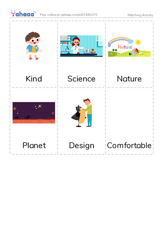 Picture flashcards worksheet for Matching Activity