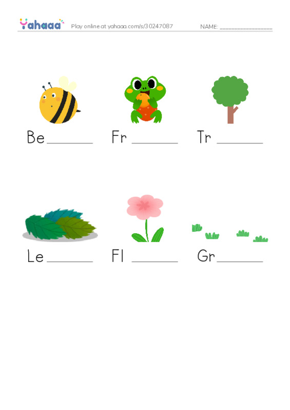 Finish the word worksheet for Kiwi English Center