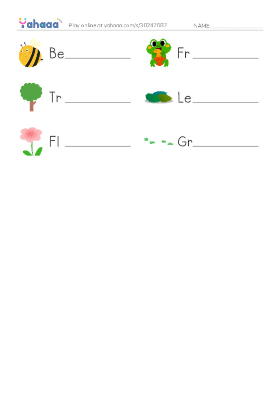 Write the word rows worksheet for Kiwi English Center