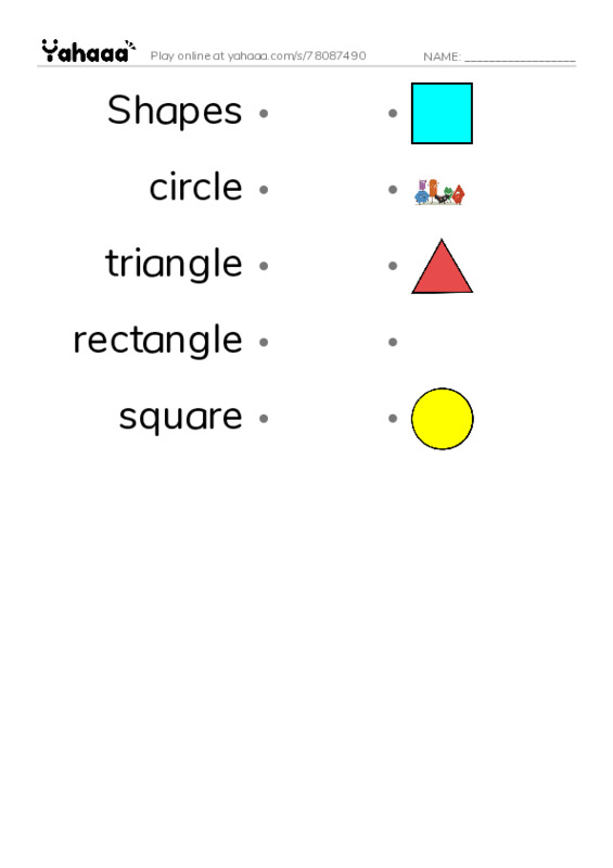Draw a line to match worksheet for Shaped Grade 2