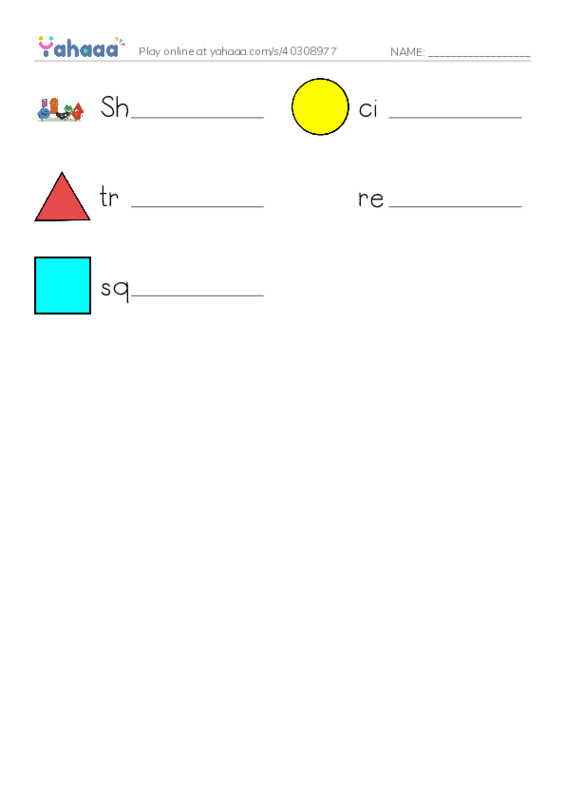 Write the word rows worksheet for Shaped Grade 2