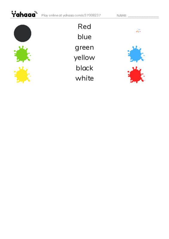 Match both sides worksheet for Colors