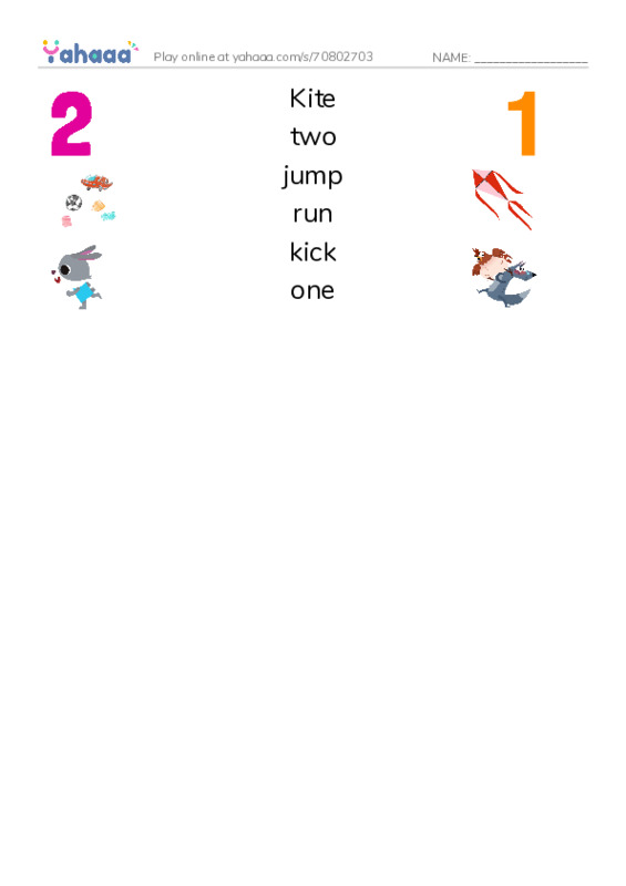 Match both sides worksheet for Action verbs