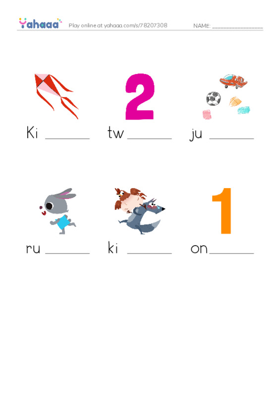 Finish the word worksheet for Action verbs