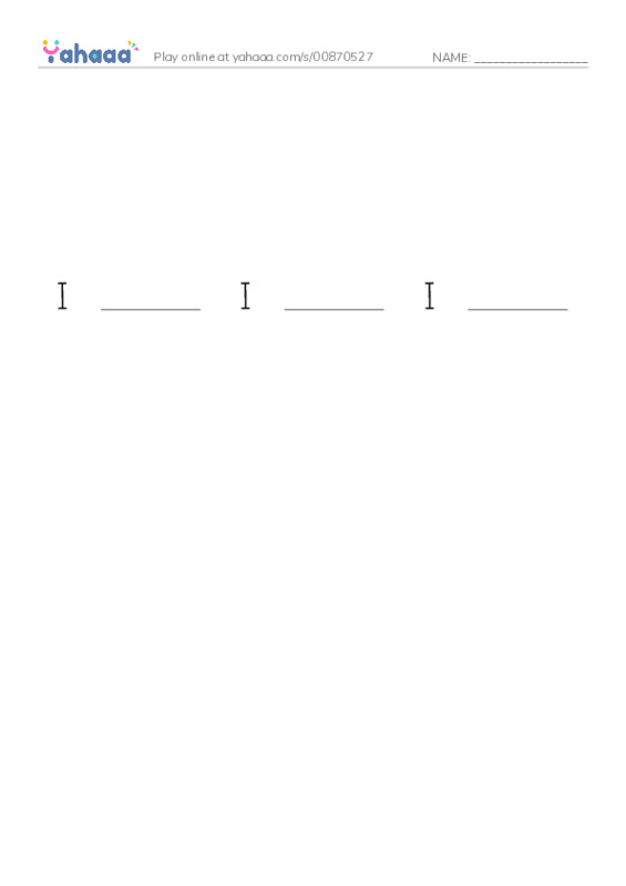 Finish the word worksheet for I can