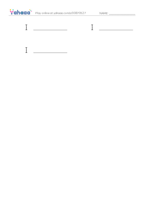 Write the word rows worksheet for I can