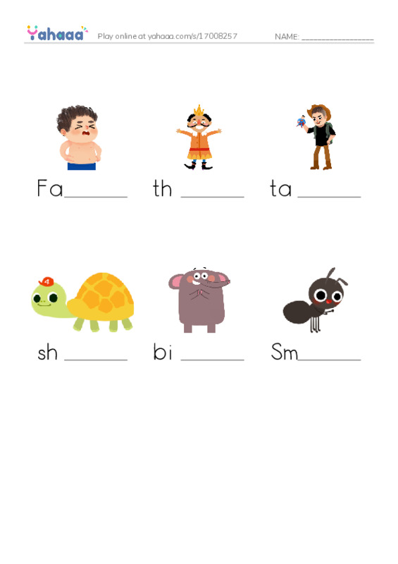 Finish the word worksheet for Adjectives