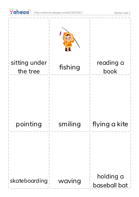 Picture flashcards worksheet for Starter test 1