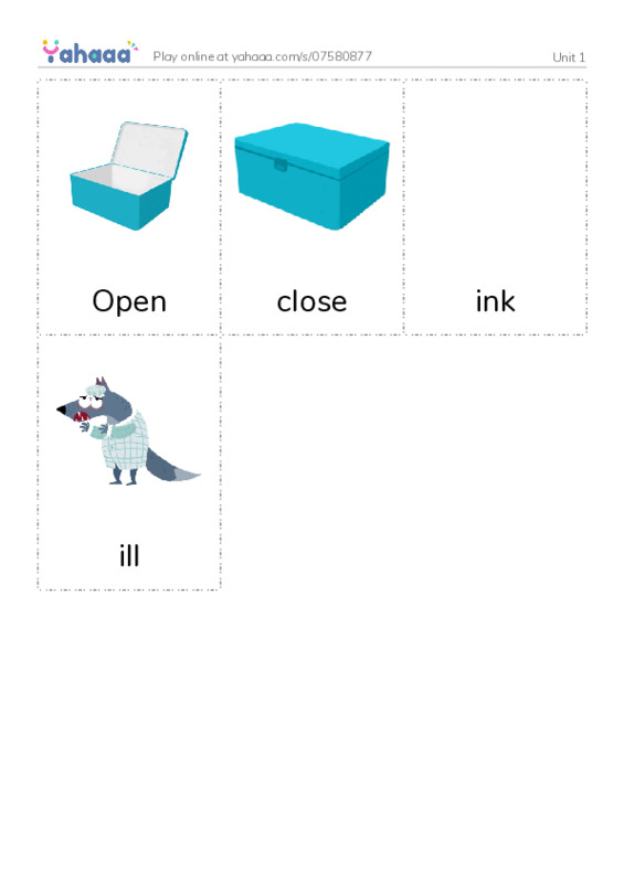 Picture flashcards worksheet for Unit 1