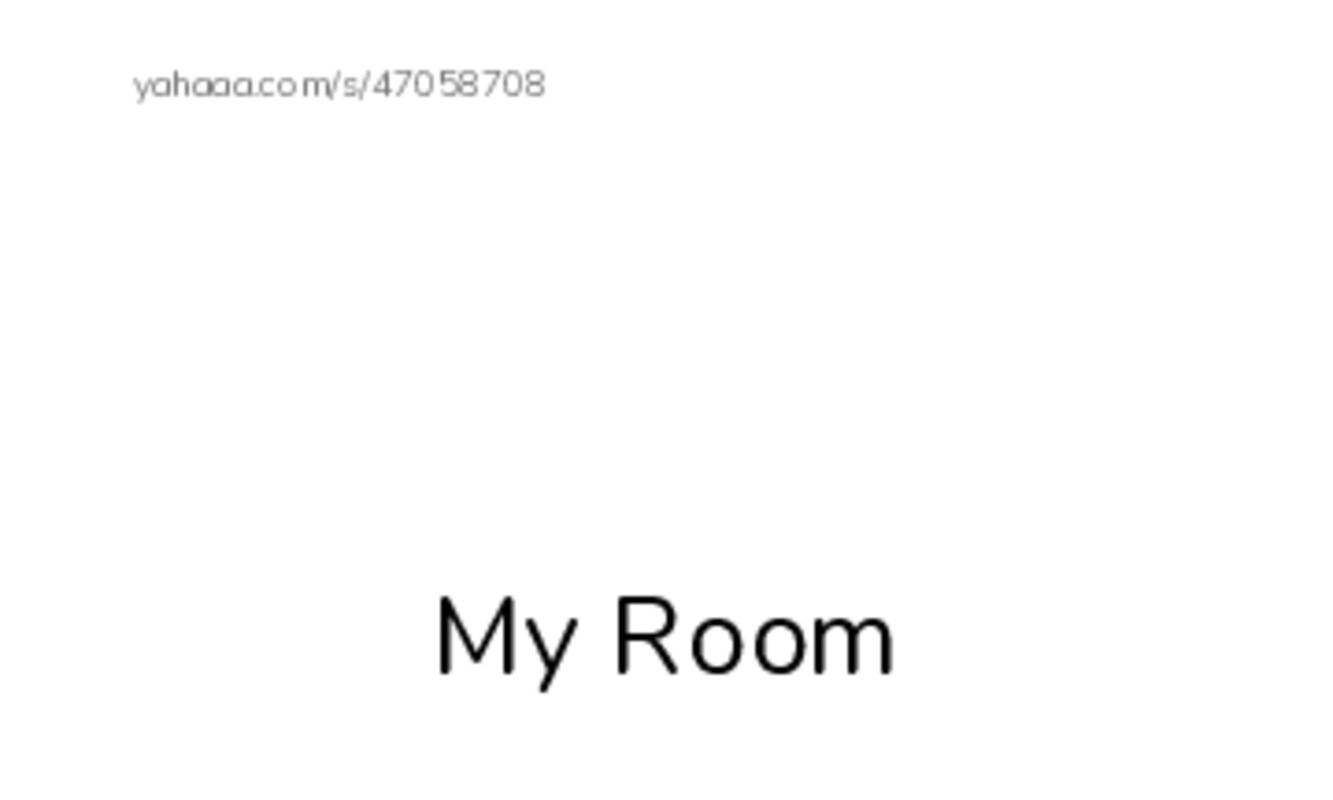 Index cards with pictures worksheet for My Room, Here is my room, Here is my bed and 14 more