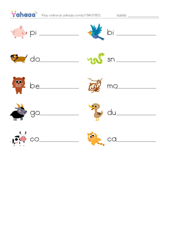 Write the word rows worksheet for Unit 4-ilearn-2