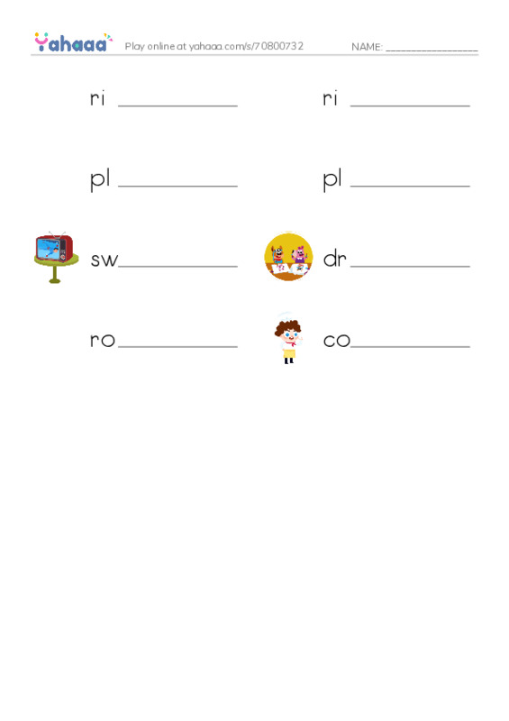 Write the word rows worksheet for Unit 5-class4