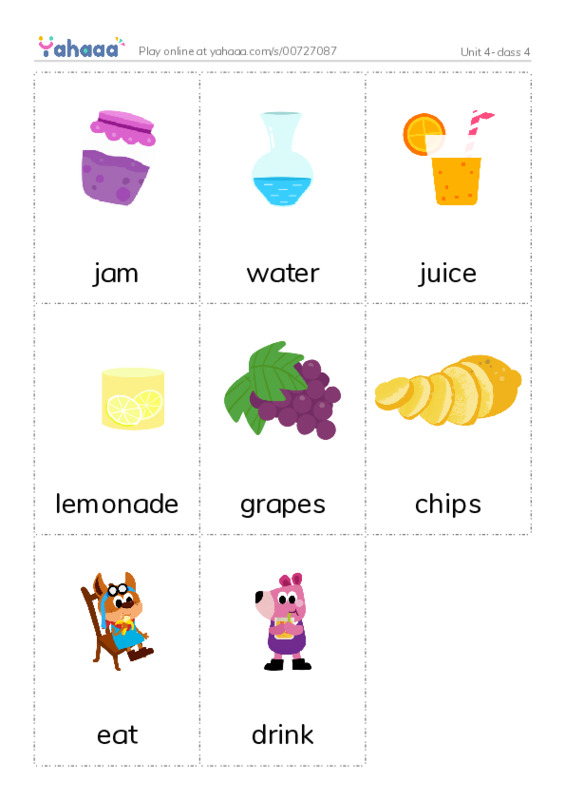 Picture flashcards worksheet for Unit 4-class 4