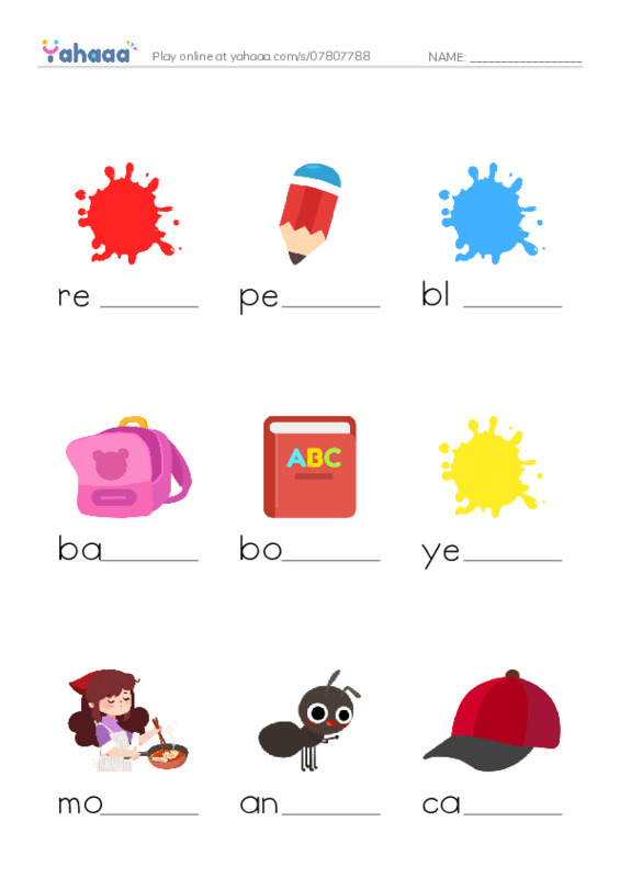 Finish the word worksheet for Review Unit 1-3