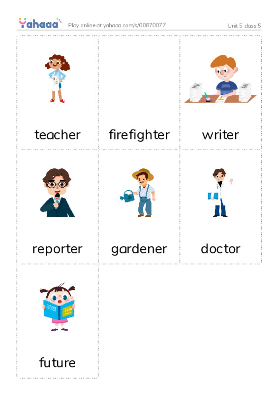 Picture flashcards worksheet for Unit 5 class 5