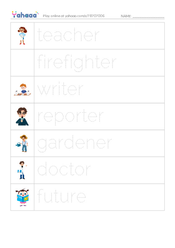 Picture and word rows worksheet for Unit 5 class 5