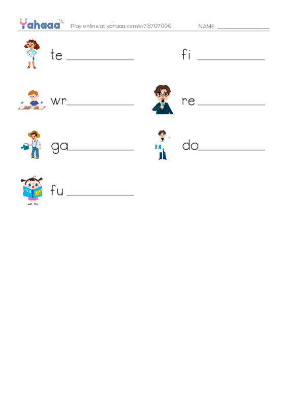 Write the word rows worksheet for Unit 5 class 5