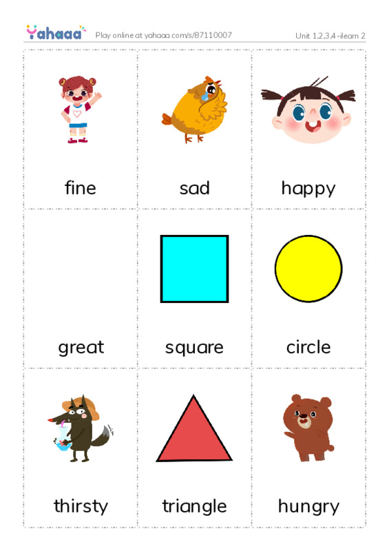 Picture flashcards worksheet for Unit 1,2,3,4-ilearn 2