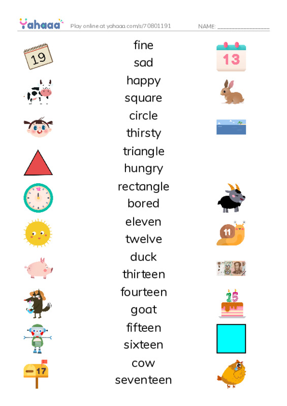 Match both sides worksheet for Unit 1,2,3,4-ilearn 2