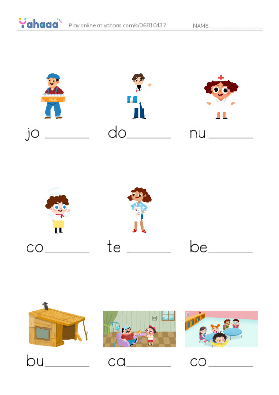 Finish the word worksheet for Reach Higher 2A Unit 1 Key Words