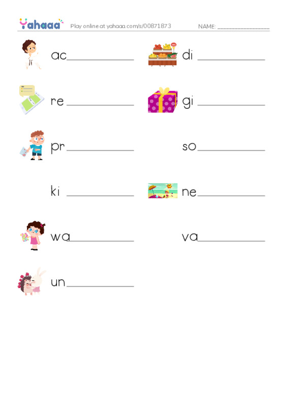 Write the word rows worksheet for Reach Higher 3A Unit 1 Key Words