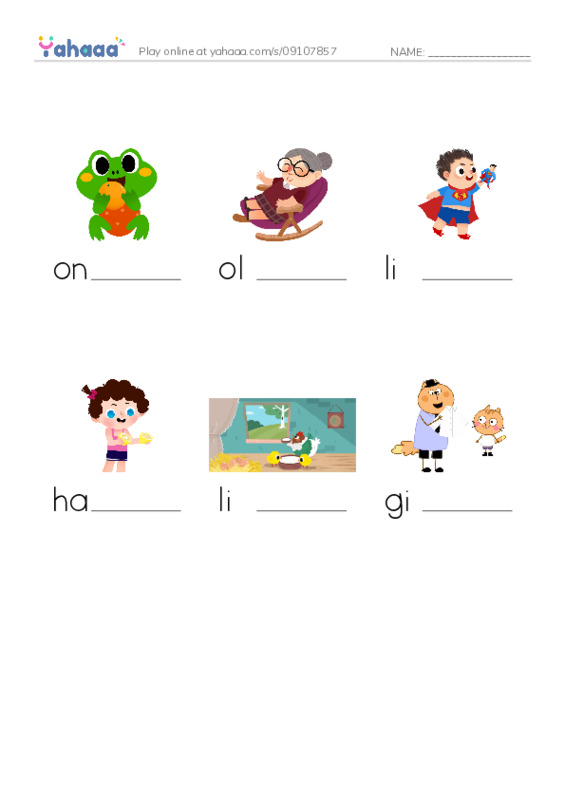 Finish the word worksheet for tricky jolly class 789