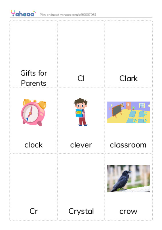 Picture flashcards worksheet for Gifts for Parents, Cl, Clark and 14 more