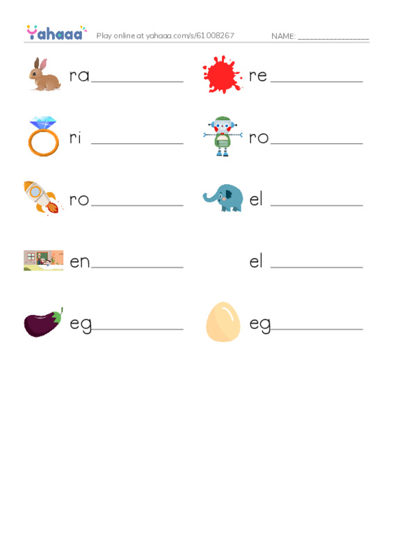 Write the word rows worksheet for Grade 1 Unit 4 lesson 3