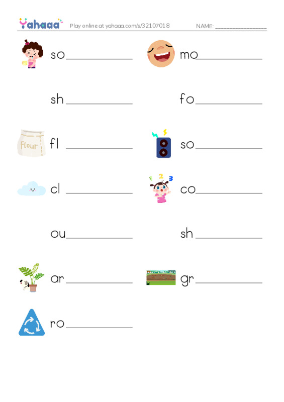 Write the word rows worksheet for ou